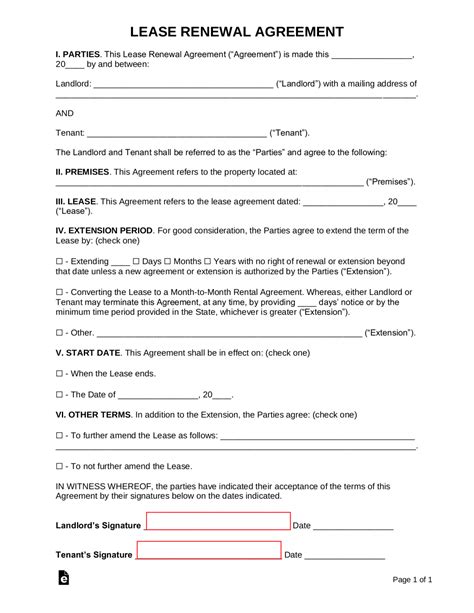 Lease Renewal Letter & Extension Agreement .